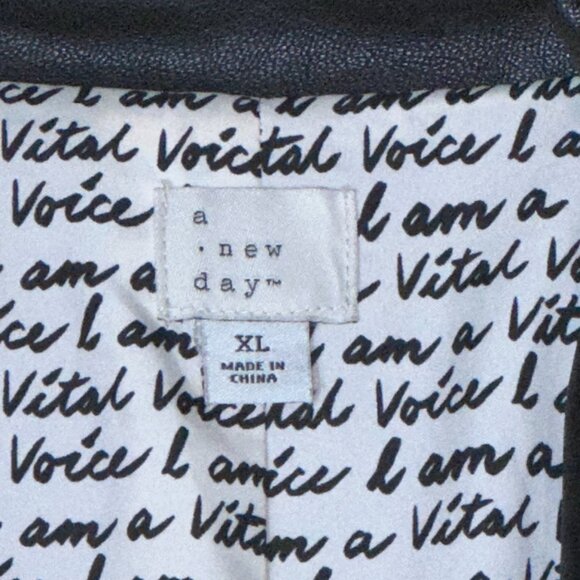 A New Day Women"s Asymmetrical Faux Leather Jacket Size X-Large - Picture 8 of 9